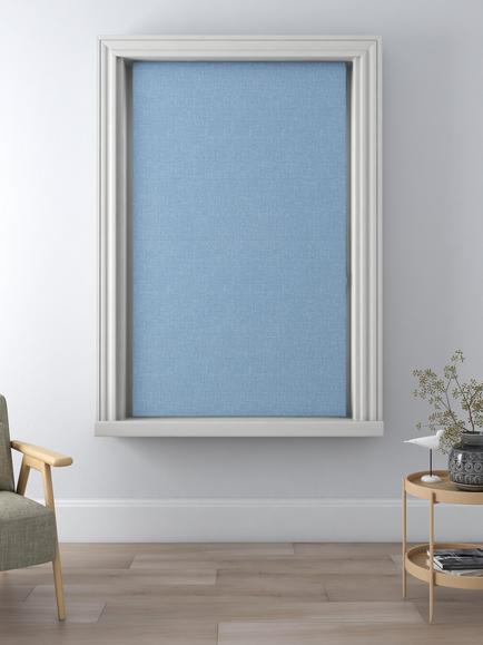 John Lewis Textured Weave Blackout/Thermal Roman Blind - view 2, Blue