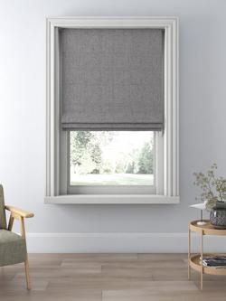 John Lewis Textured Weave Blackout/Thermal Roman Blind, Storm
