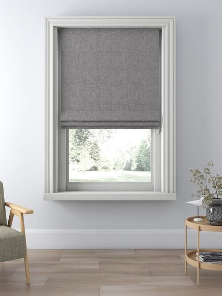 John Lewis Textured Weave Blackout/Thermal Roman Blind, Storm