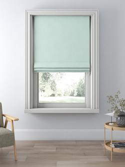 John Lewis Textured Weave Blackout/Thermal Roman Blind, Duck Egg