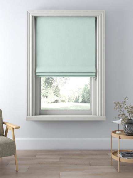 John Lewis Textured Weave Blackout/Thermal Roman Blind, Duck Egg