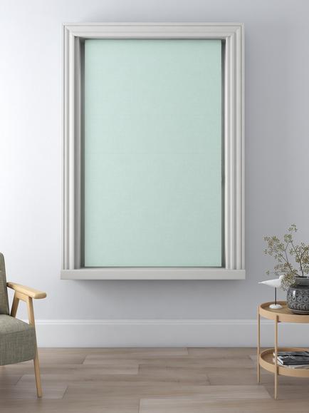 John Lewis Textured Weave Blackout/Thermal Roman Blind - view 2, Duck Egg
