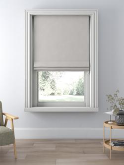 John Lewis Textured Weave Blackout/Thermal Roman Blind, Pale Grey