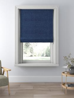 John Lewis Textured Weave Blackout/Thermal Roman Blind, Navy