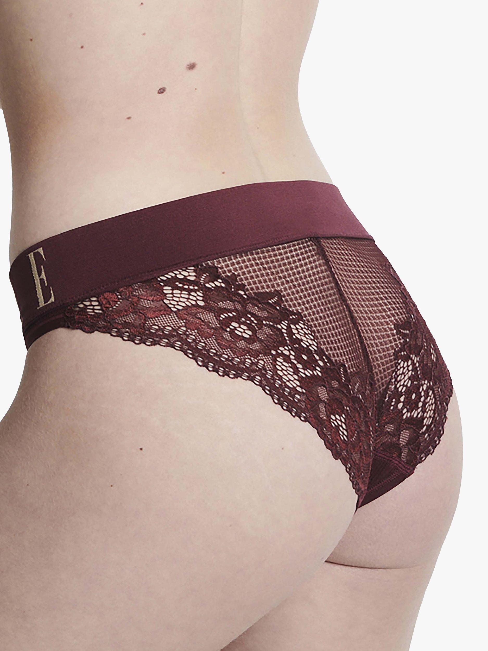 Product image 5 of 6, which shows ELLE Lace Trim Bikini, Chocolate Truffle, S