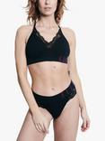 ELLE Seamless Rib Lace Trim Thong