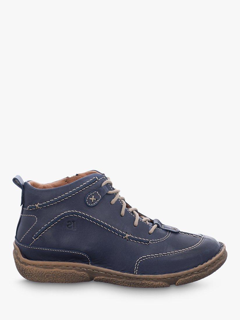 Josef Seibel Neele 52 Lace-Up Leather Ankle Boots, Dark Blue