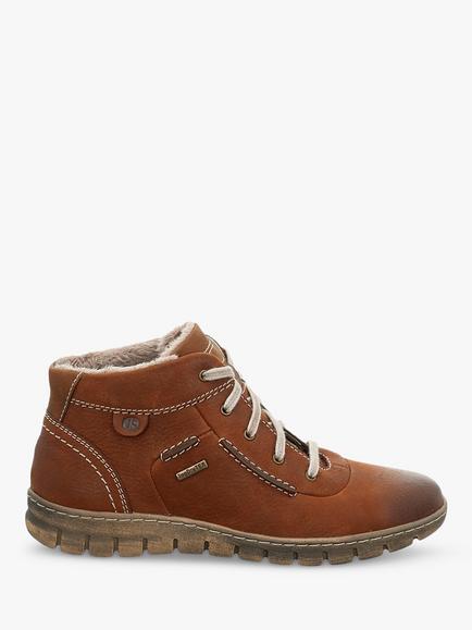 Josef Seibel Steffi 53 Leather Waterproof Ankle Boots, Brown Dark