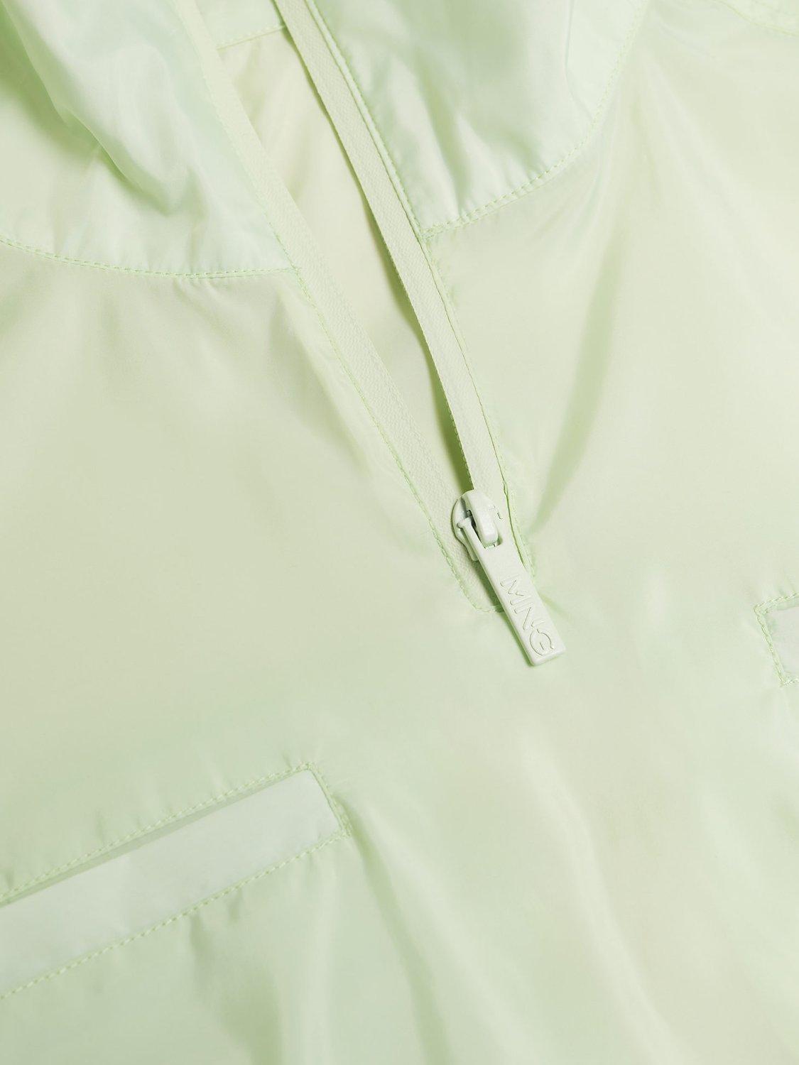 Product image 6 of 7, which shows Mango Sporty Cropped Water Repellent Sweatshirt, Green, S
