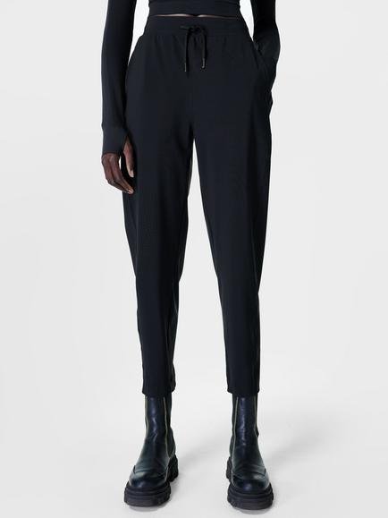 Sweaty Betty Explore 25" Cropped Tapered Trousers, Black