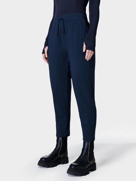 Sweaty Betty Explore 25" Cropped Tapered Trousers, Navy Blue