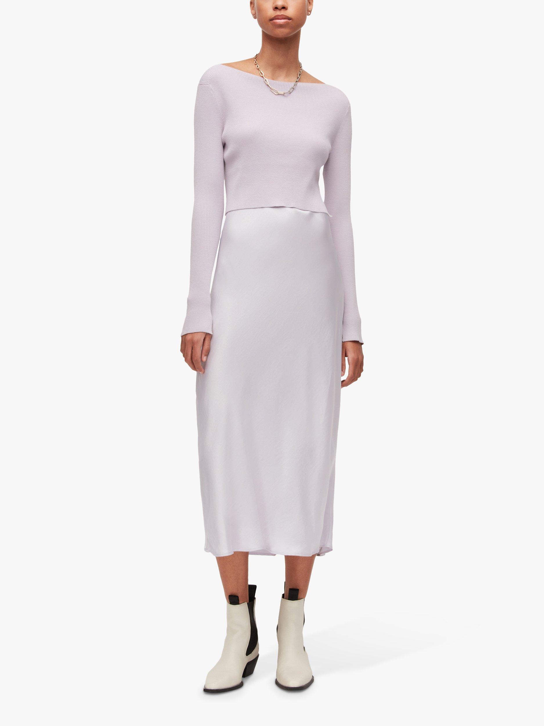 AllSaints Hera 2-in-1 Midi Dress, Misty Lilac