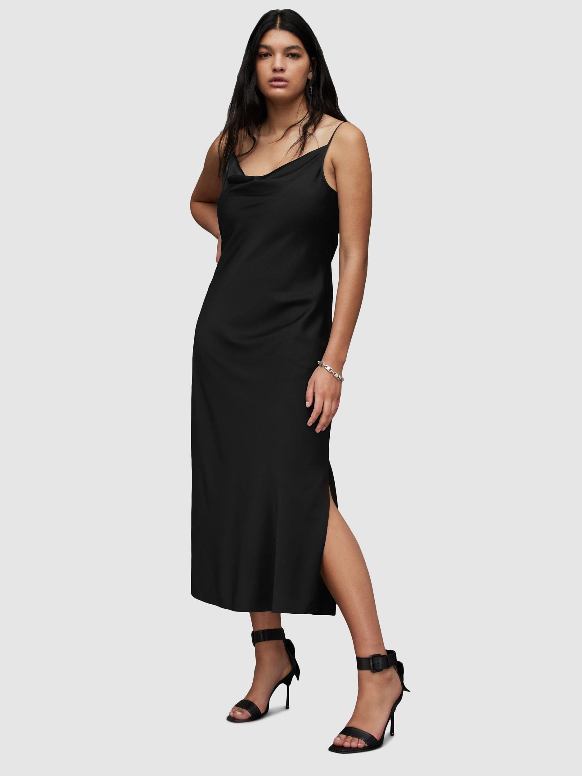 AllSaints Hadley Cowl Neck Midi Slip Dress