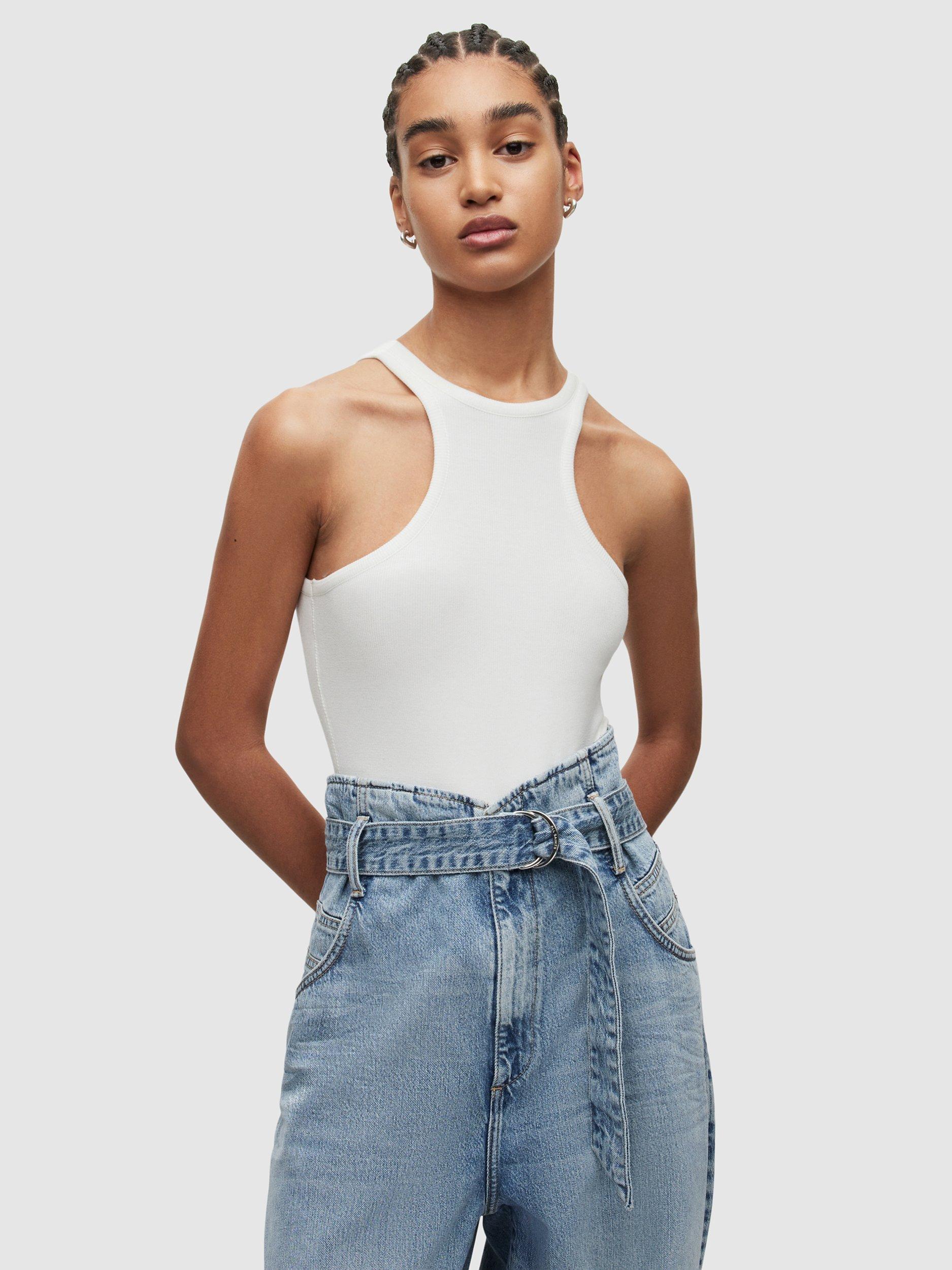 AllSaints Norma Sleeveless Bodysuit, White
