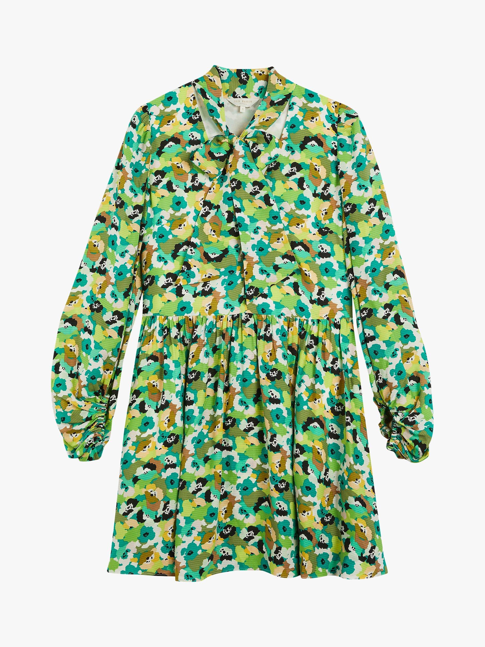 Ted Baker Ilva Floral Smock Dress, Bright Green