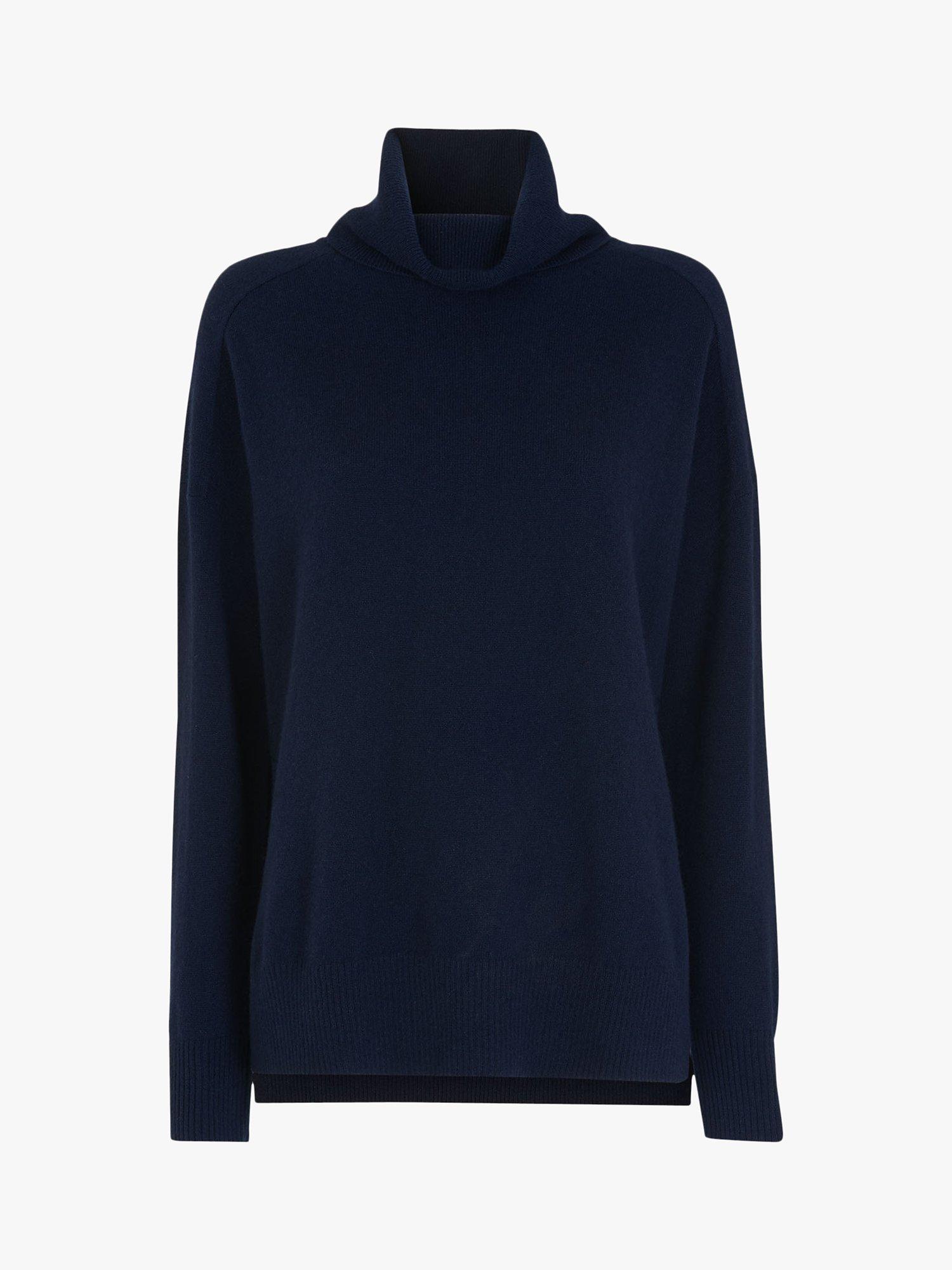Navy blue polo neck jumper womens best sale