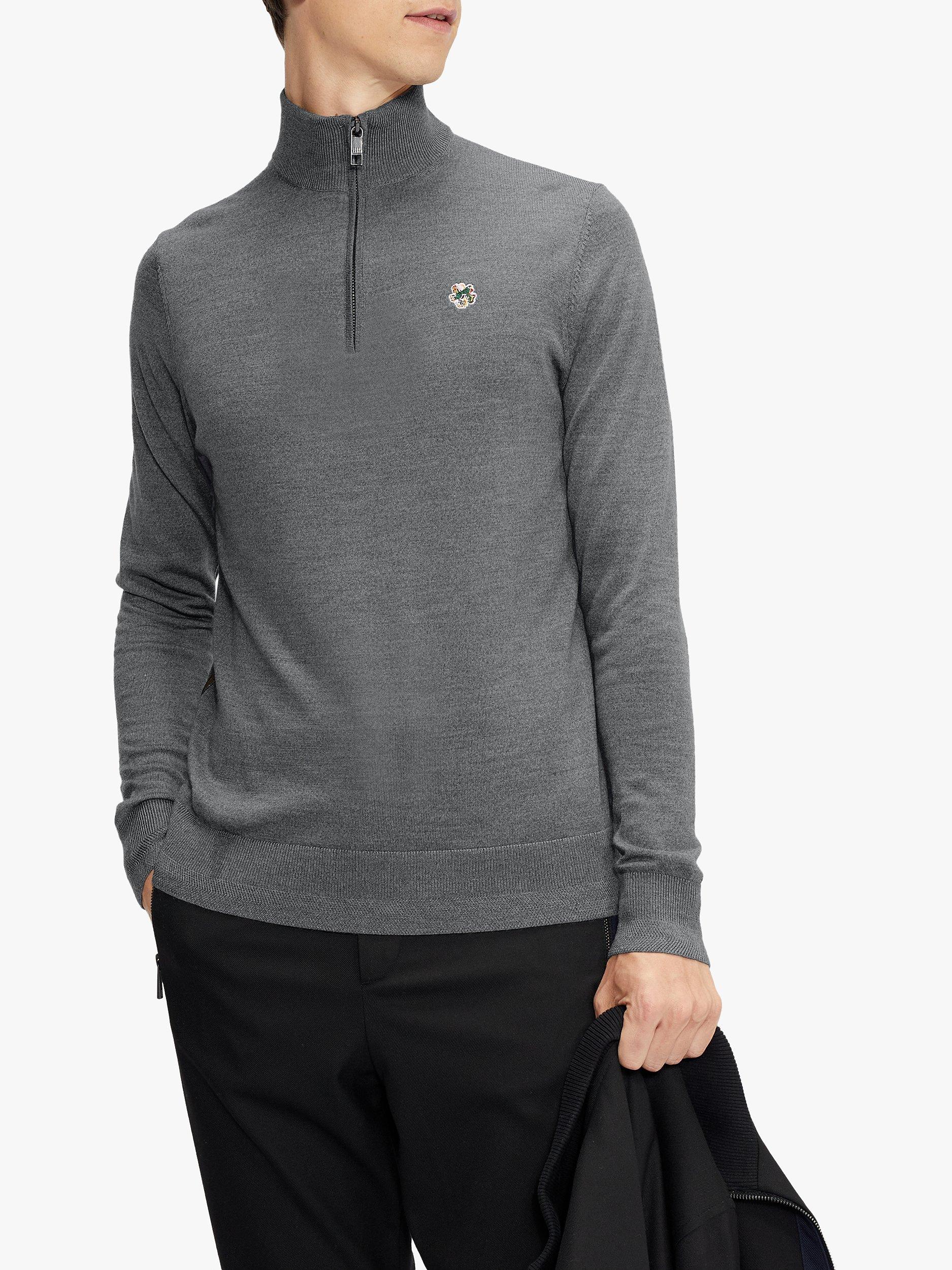 Ted Baker Tooting Half Zip Jumper, Charcoal