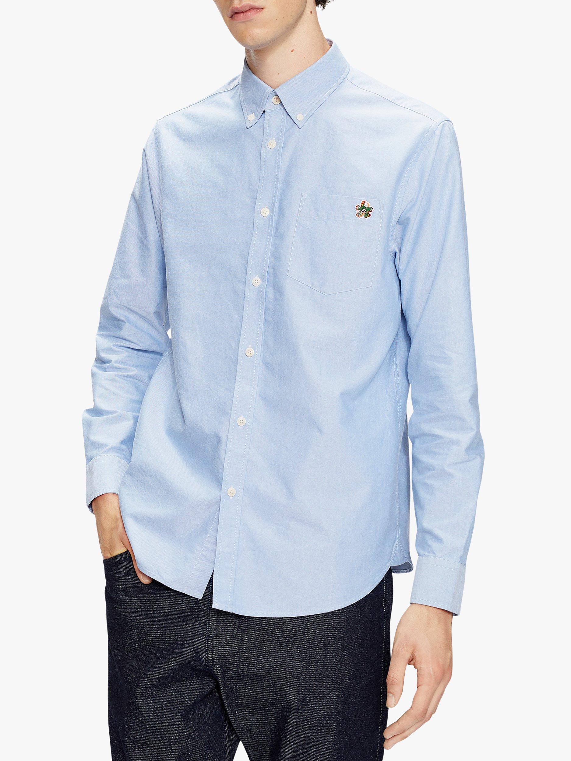 Ted Baker Caplet Regular Fit Long Sleeve Oxford Shirt, Mid Blue 