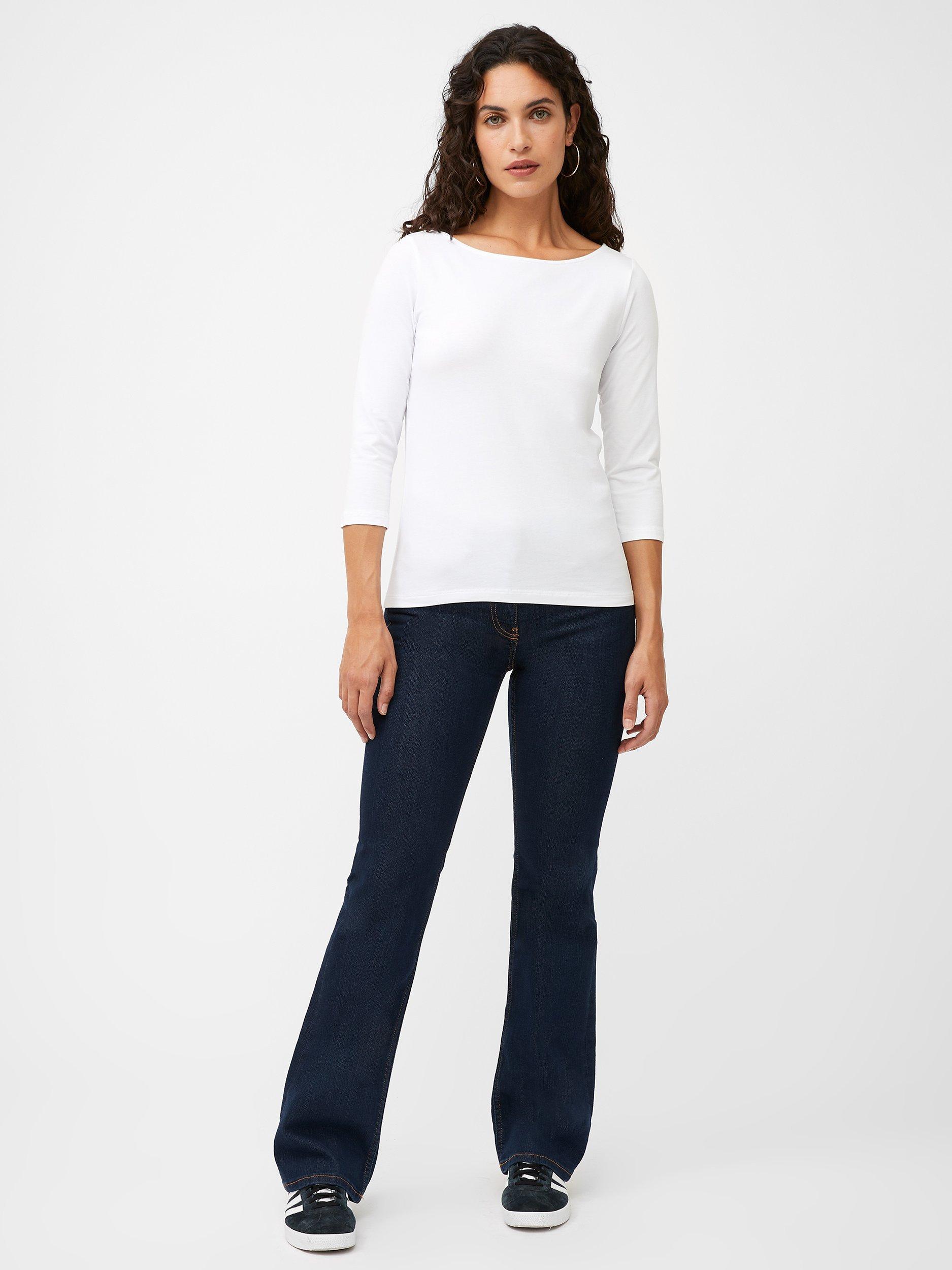 Great Plains Organic Cotton 3/4 Sleeve Top, White, 8