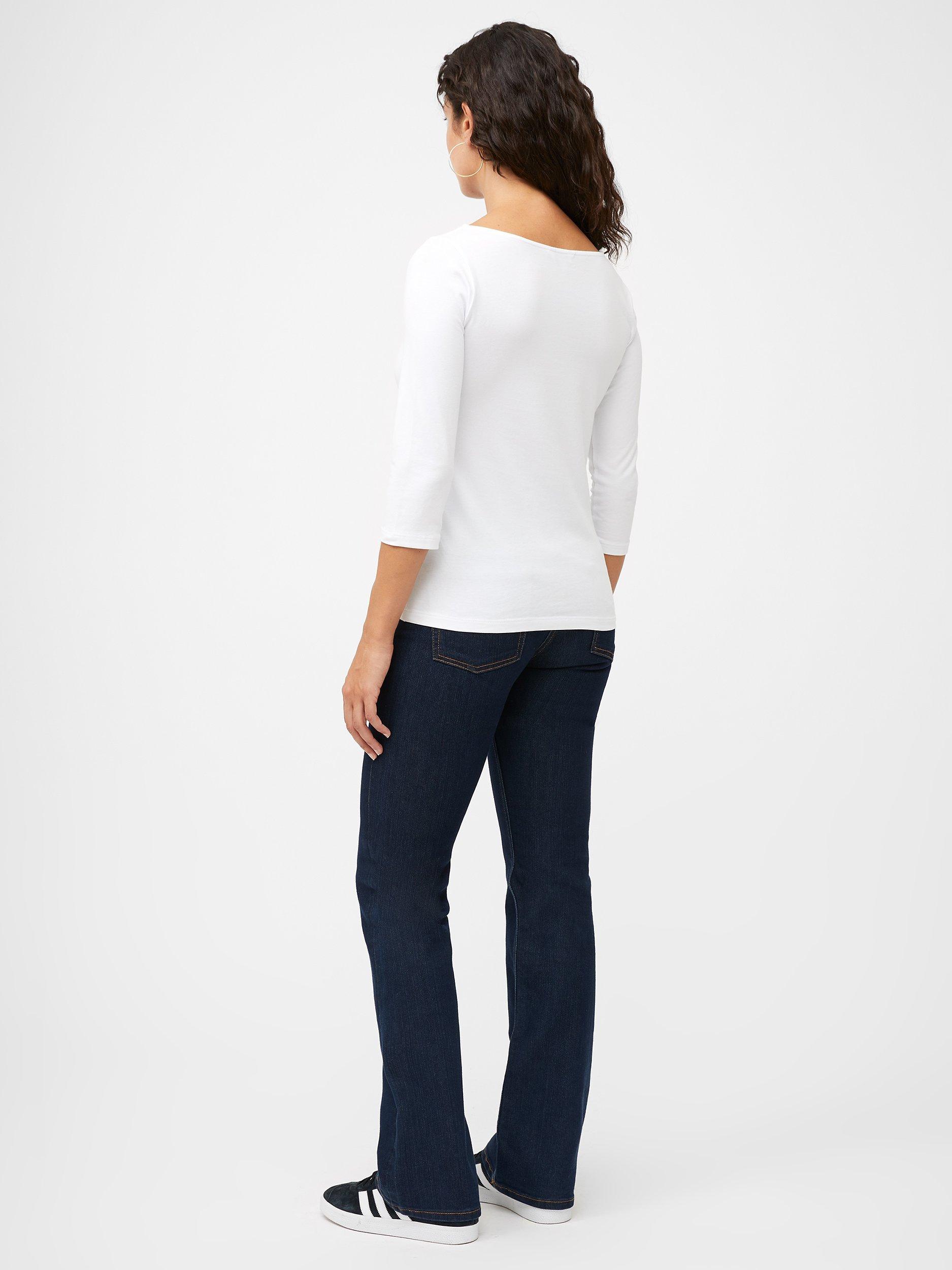Great Plains Organic Cotton 3/4 Sleeve Top, White, 8