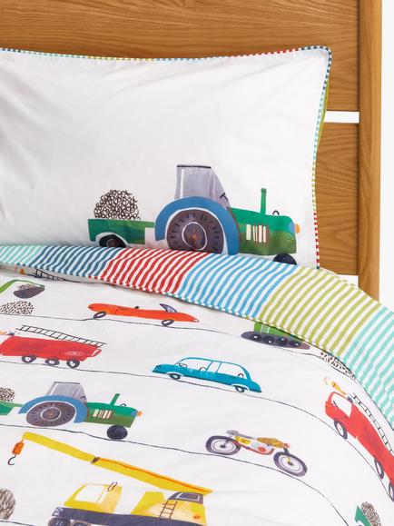 Harlequin Just Keep Trucking Kids' Pure Cotton Duvet Cover and Pillowcase Bedding Set - view 2, Multi