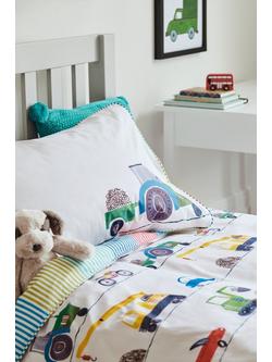 Harlequin Just Keep Trucking Kids' Pure Cotton Duvet Cover and Pillowcase Bedding Set, Multi
