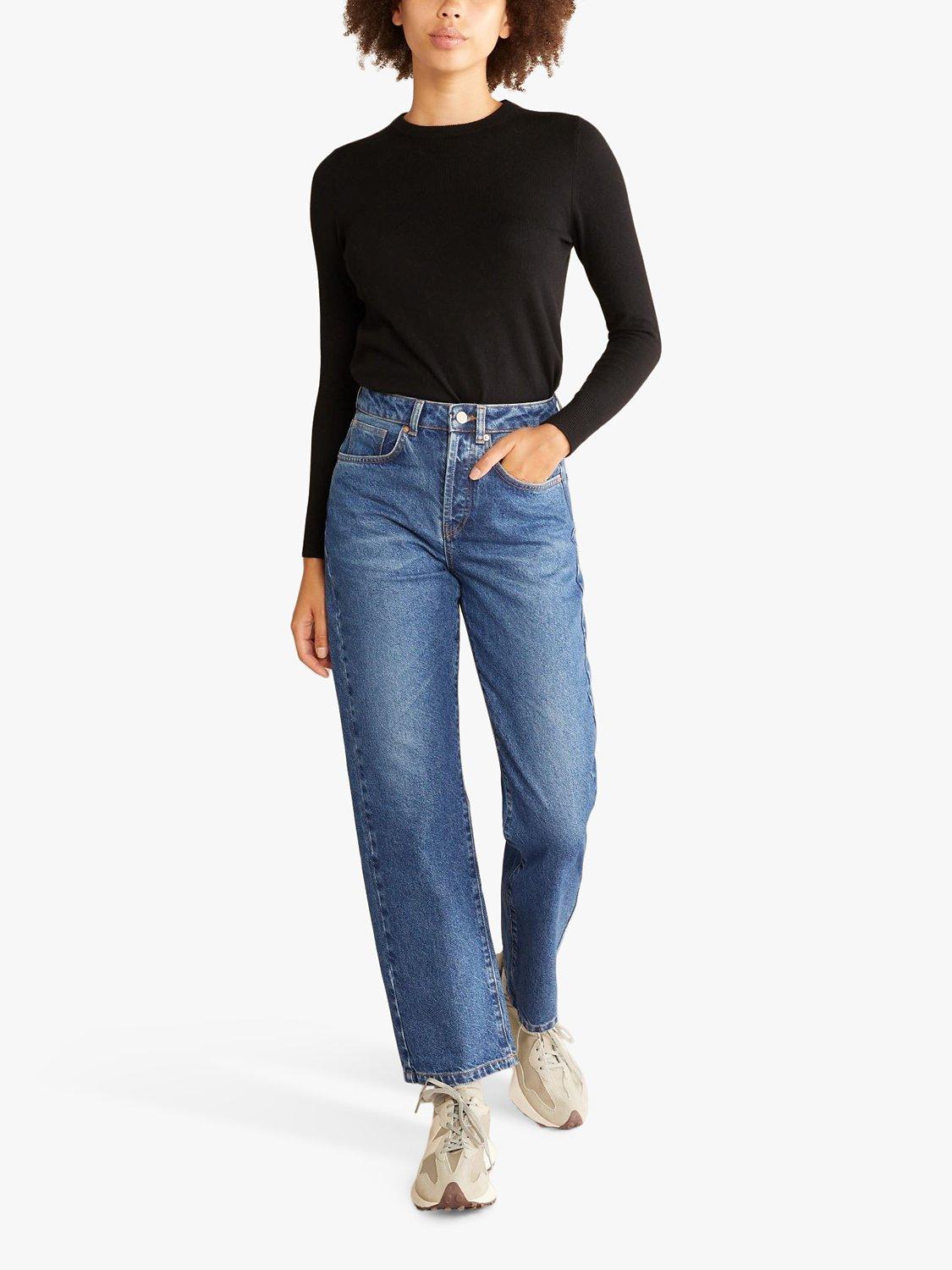 Product image 1 of 4, which shows Albaray Boyfriend Jeans, Dark Blue, 8