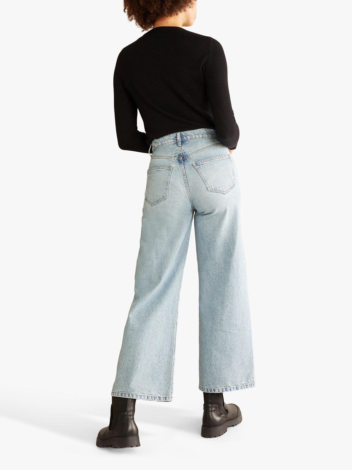 Product image 2 of 4, which shows Albaray Wide Leg Jeans, Light Blue, 8
