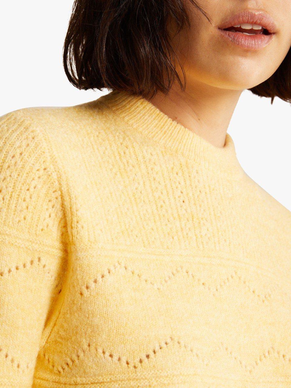 Albaray Pointelle Stitch Jumper, Yellow Lemon