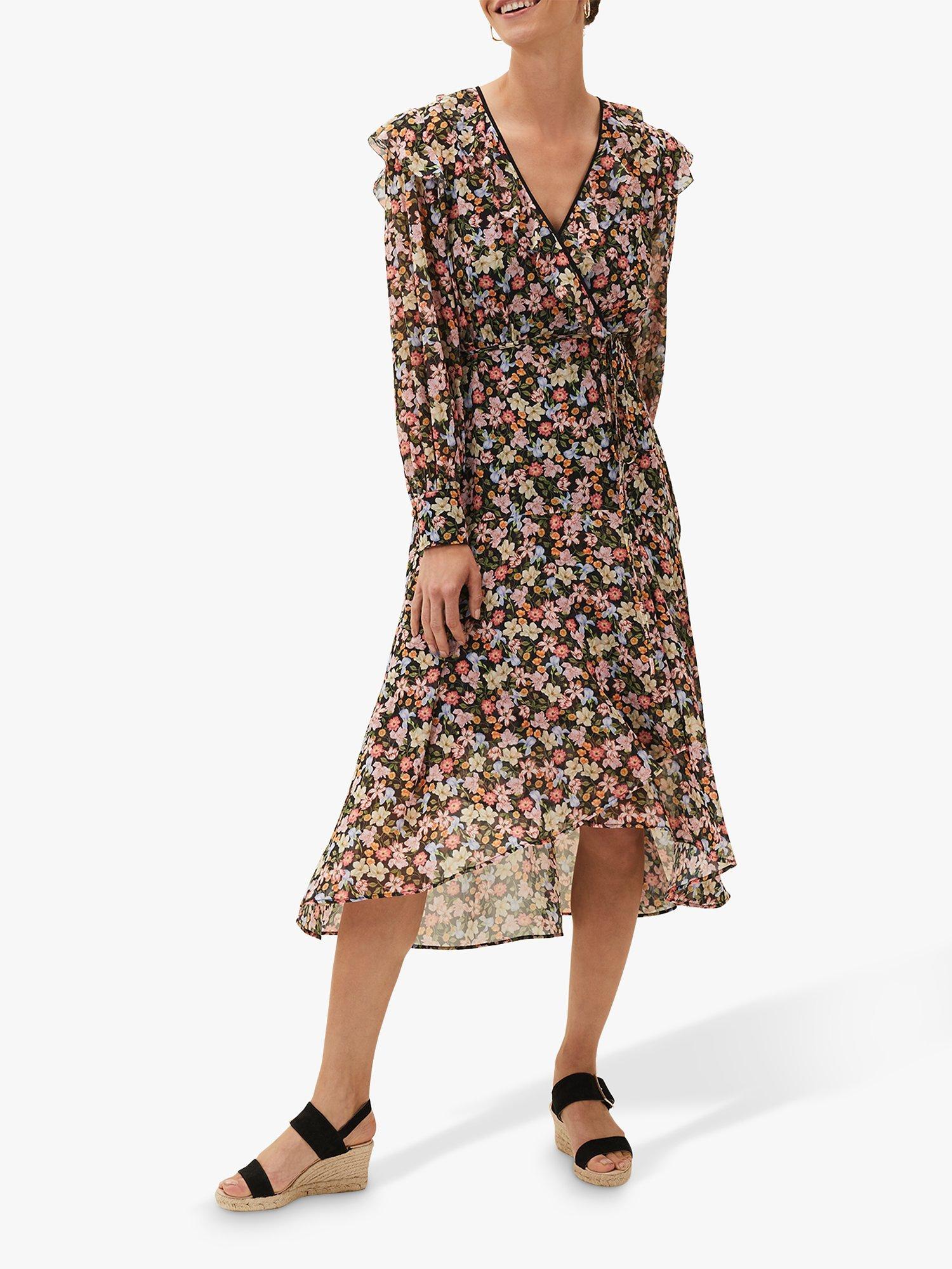Phase Eight Sadie Floral Dress, Black/Multi
