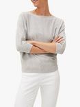 Phase Eight Cristine Fine Knit Batwing Jumper, Grey Marl