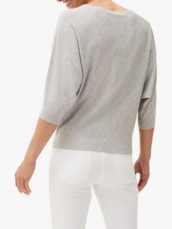 Phase Eight Cristine Fine Knit Batwing Jumper - view 2, Grey Marl