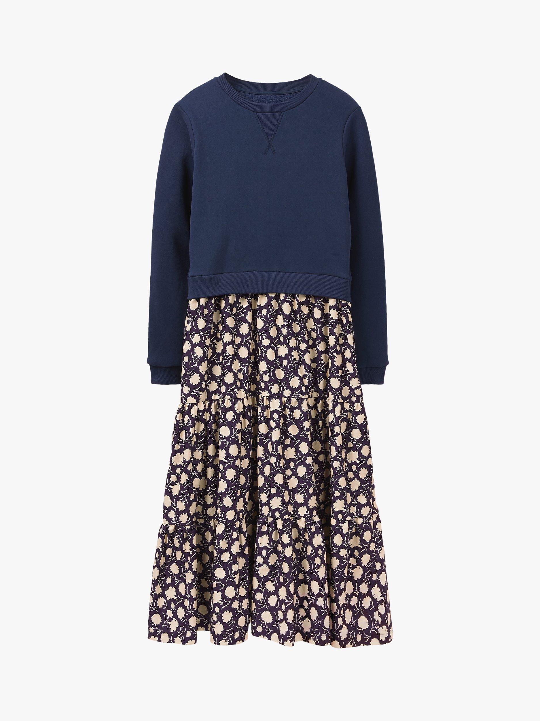 Boden Leaf Bud Contrast Jersey Midi Dress