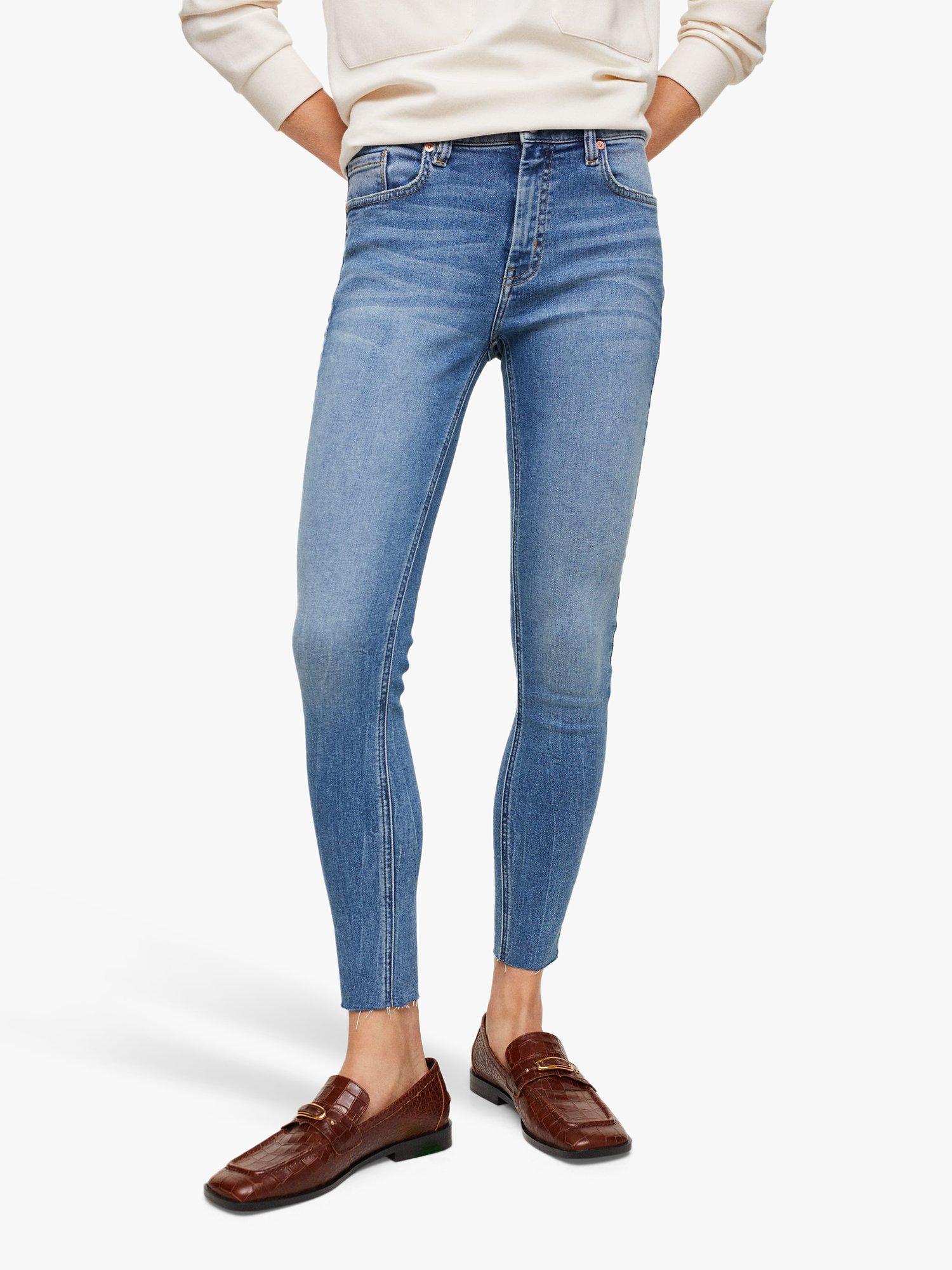 Mango Isa Crop Skinny Jeans, Blue, 8