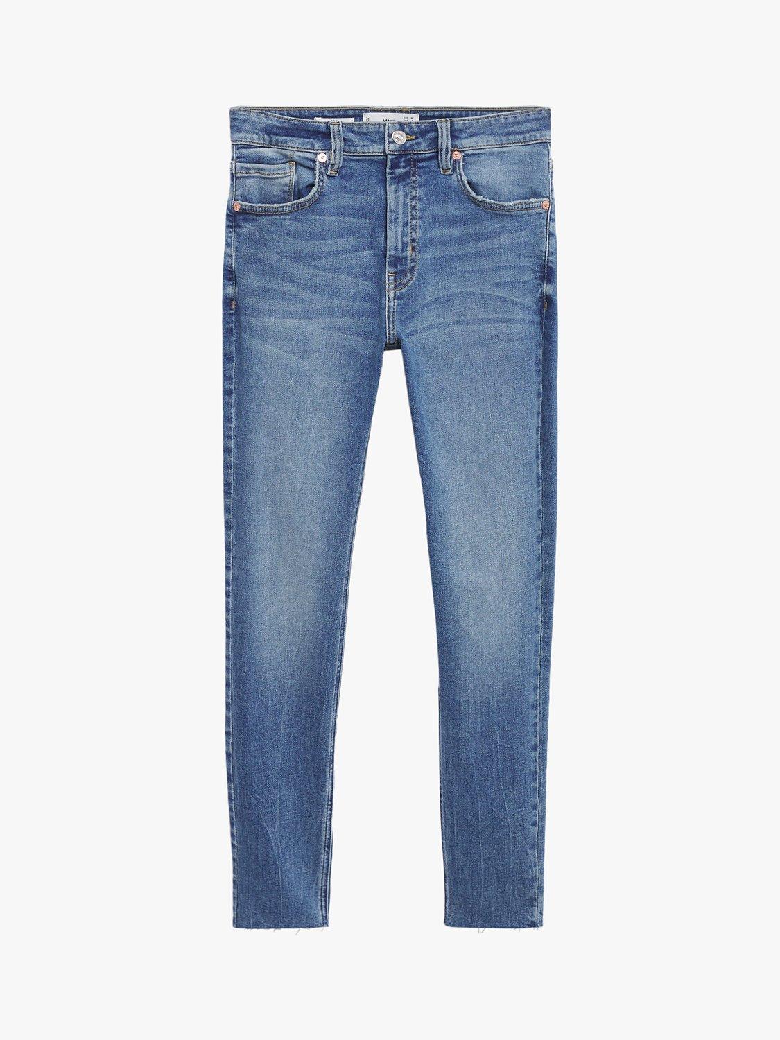Mango Isa Crop Skinny Jeans, Blue, 8