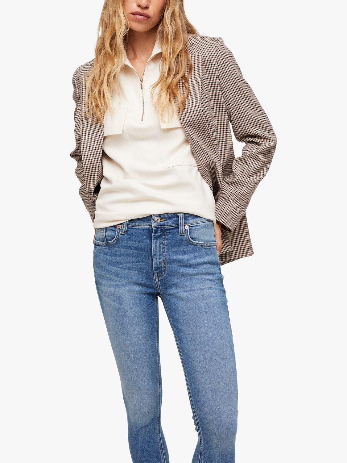 Mango Isa Crop Skinny Jeans, Blue, 8