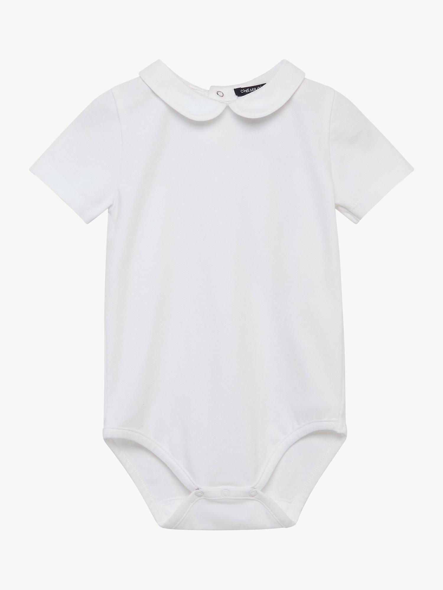 Trotters Thomas Brown Baby Milo Short Sleeve Jersey Bodysuit, White, 3-6 months