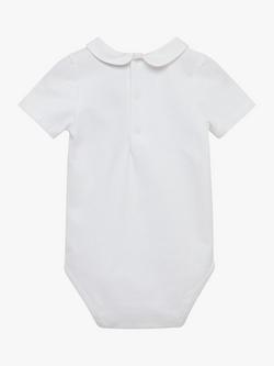 Trotters Thomas Brown Baby Milo Short Sleeve Jersey Bodysuit - view 2, White
