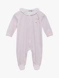 Trotters Lapinou Baby Jemma Organic Cotton Duck Appliqué Jersey Bodysuit, Pale Pink/White Stripe