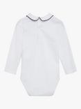 Trotters Thomas Brown Baby Milo Jersey Bodysuit, White/Navy