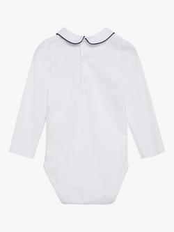 Trotters Thomas Brown Baby Milo Jersey Bodysuit - view 2, White/Navy