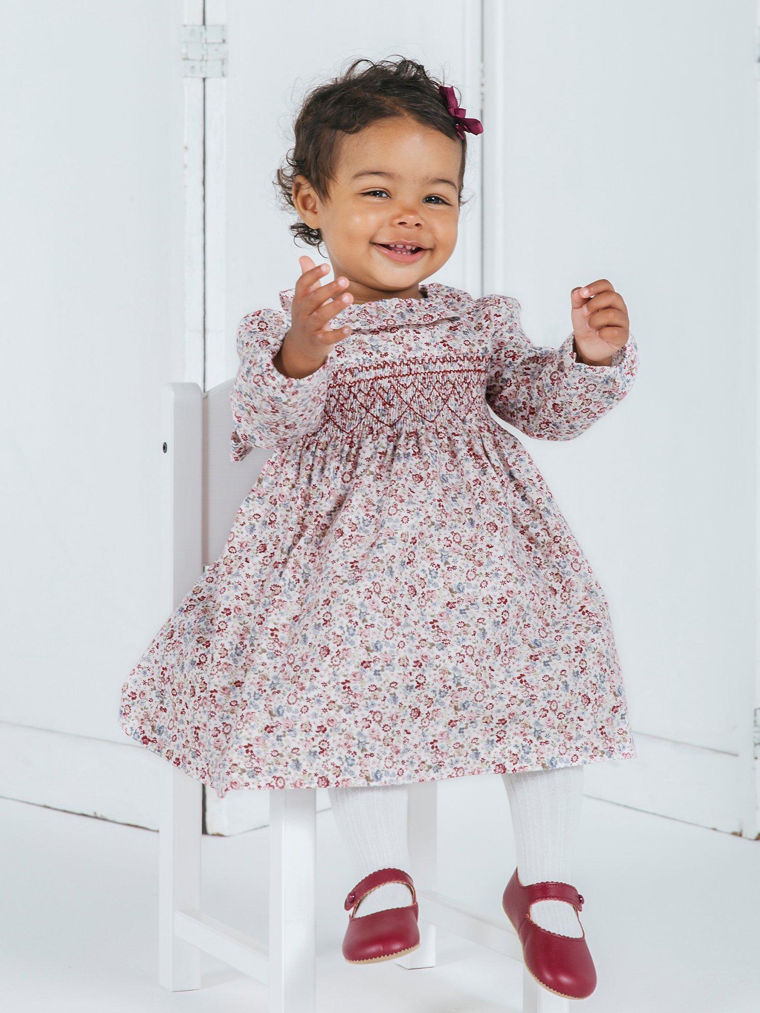 Trotters Confiture Baby Bella Floral Smocked Dress, Multi
