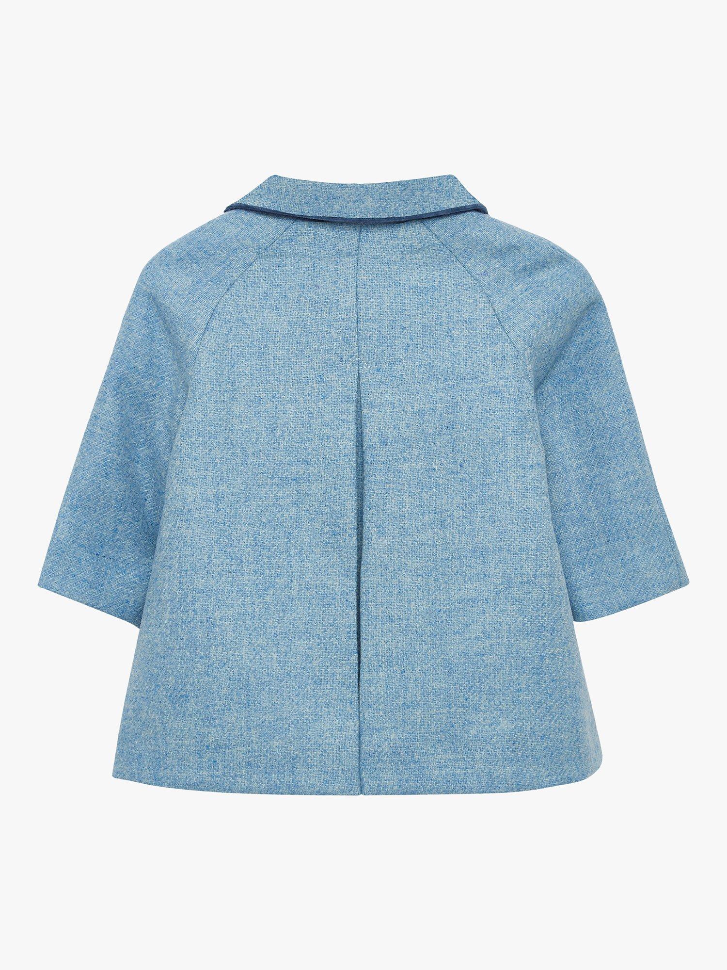 Product image 2 of 4, which shows Trotters Heritage Kids' Classic Raglan Coat, Pale Blue, 12-18 months