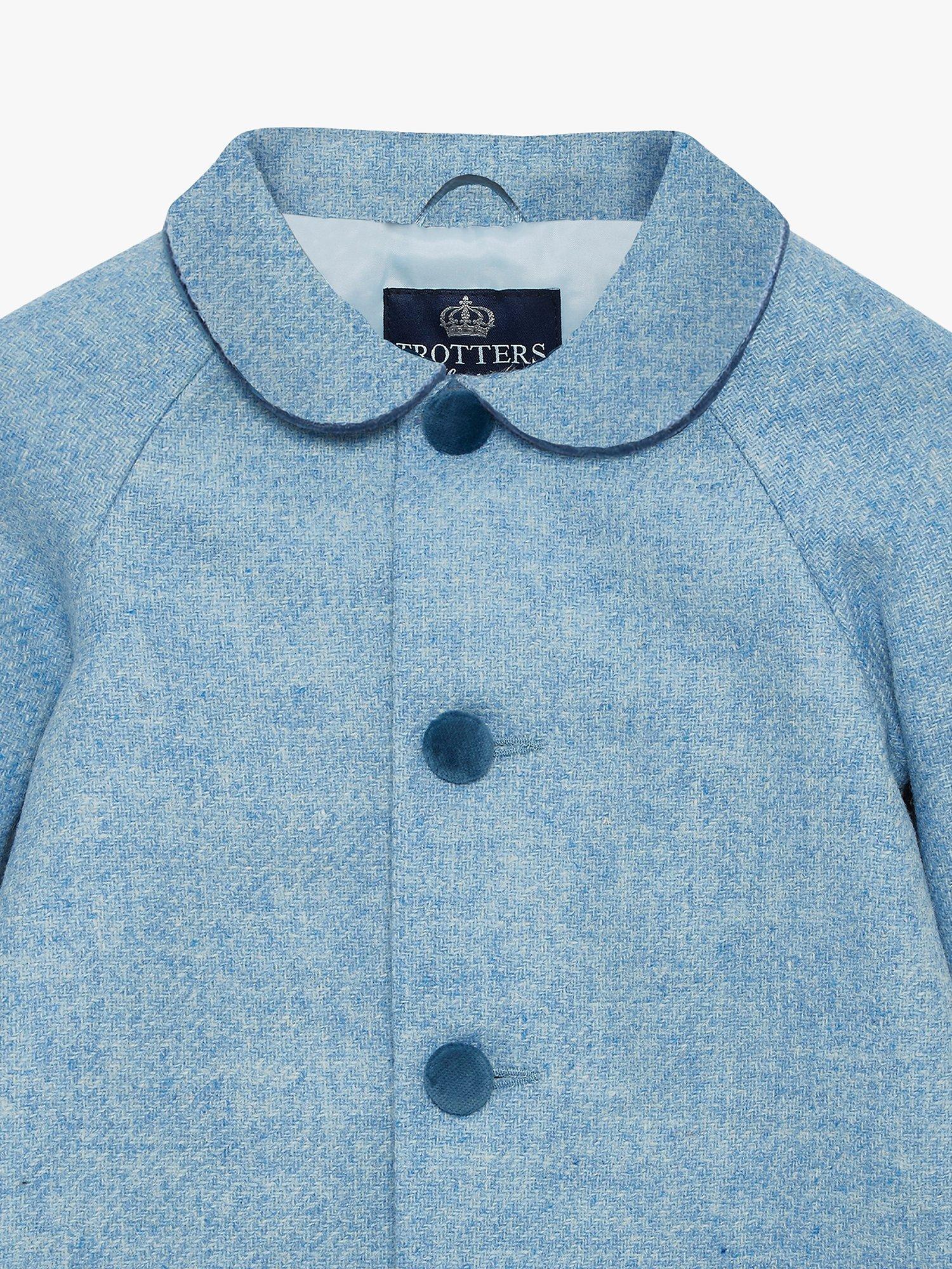 Product image 3 of 4, which shows Trotters Heritage Kids' Classic Raglan Coat, Pale Blue, 12-18 months