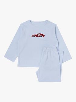Trotters Original Pyjama Company Kids' Sebastian Organic Cotton Pyjamas, Blue, Blue