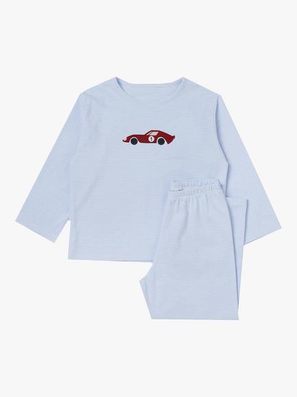Trotters Original Pyjama Company Kids' Sebastian Organic Cotton Pyjamas, Blue, Blue