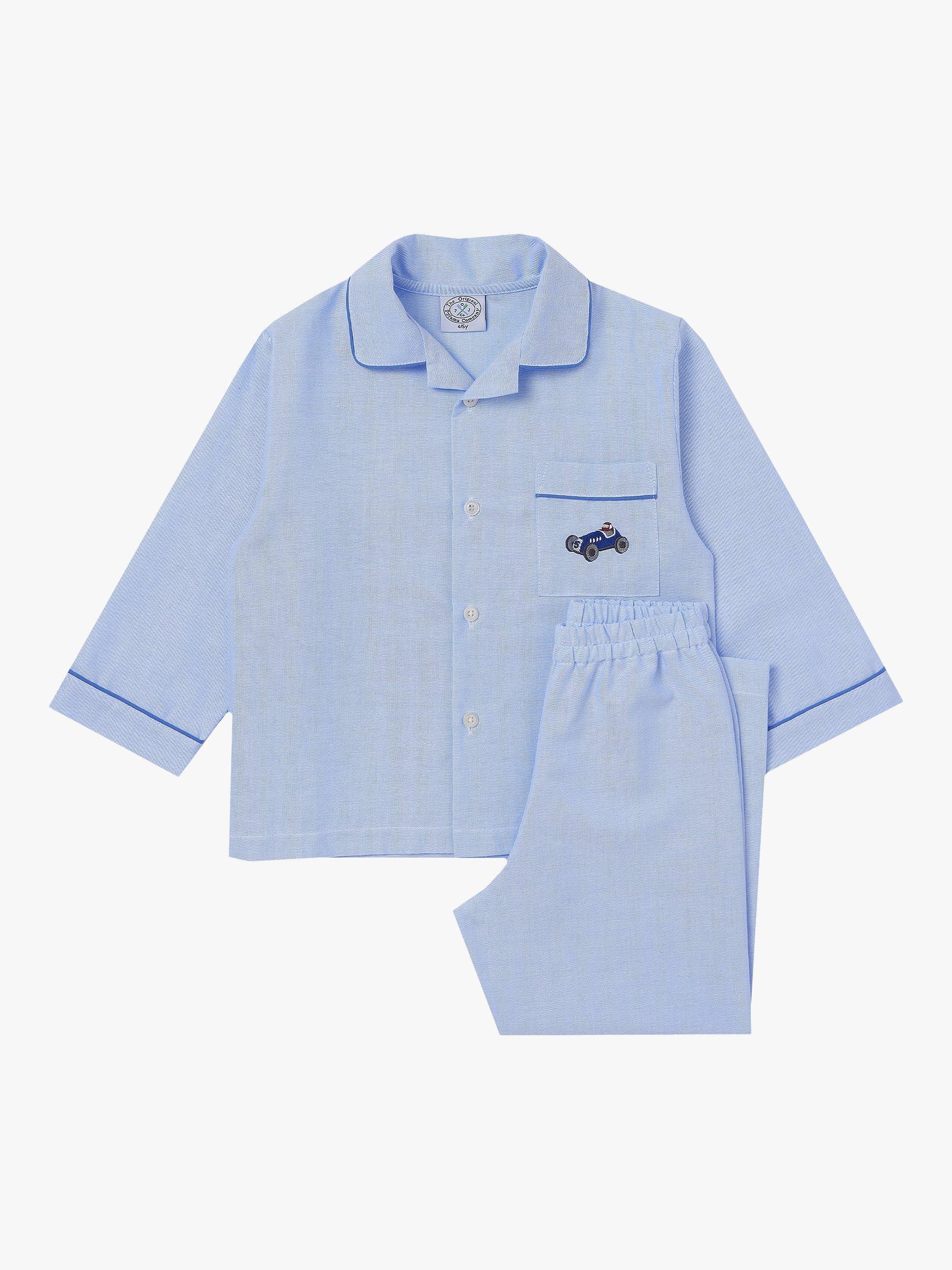 Trotters Original Pyjama Company Kids' Henry Cotton Pyjamas, Pale Blue Chambray