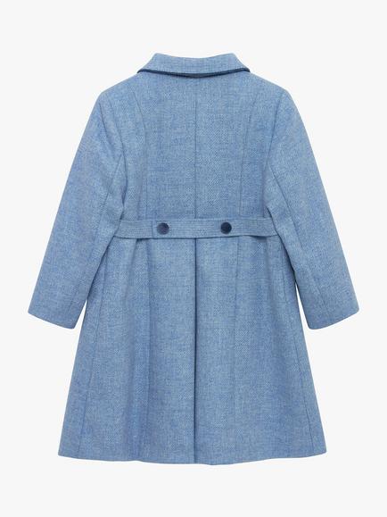 Trotters Heritage Kids' Classic Longline Double Breasted Coat - view 2, Pale Blue