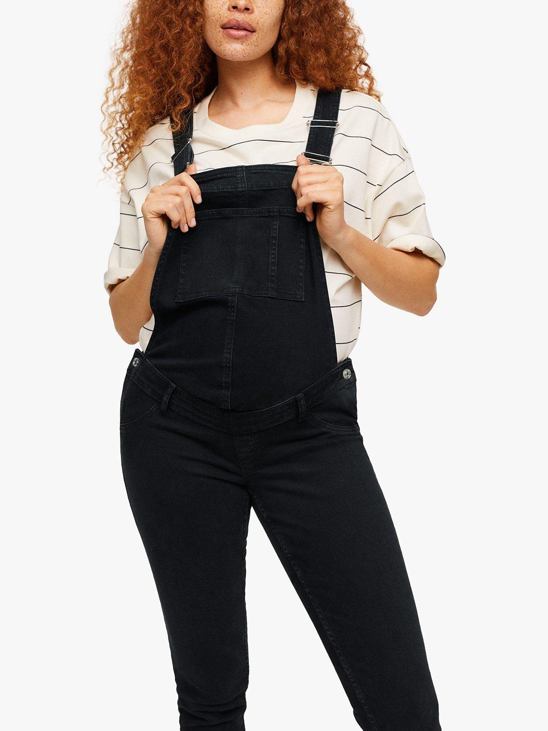 Mango Maternity Denim Dungarees, Black