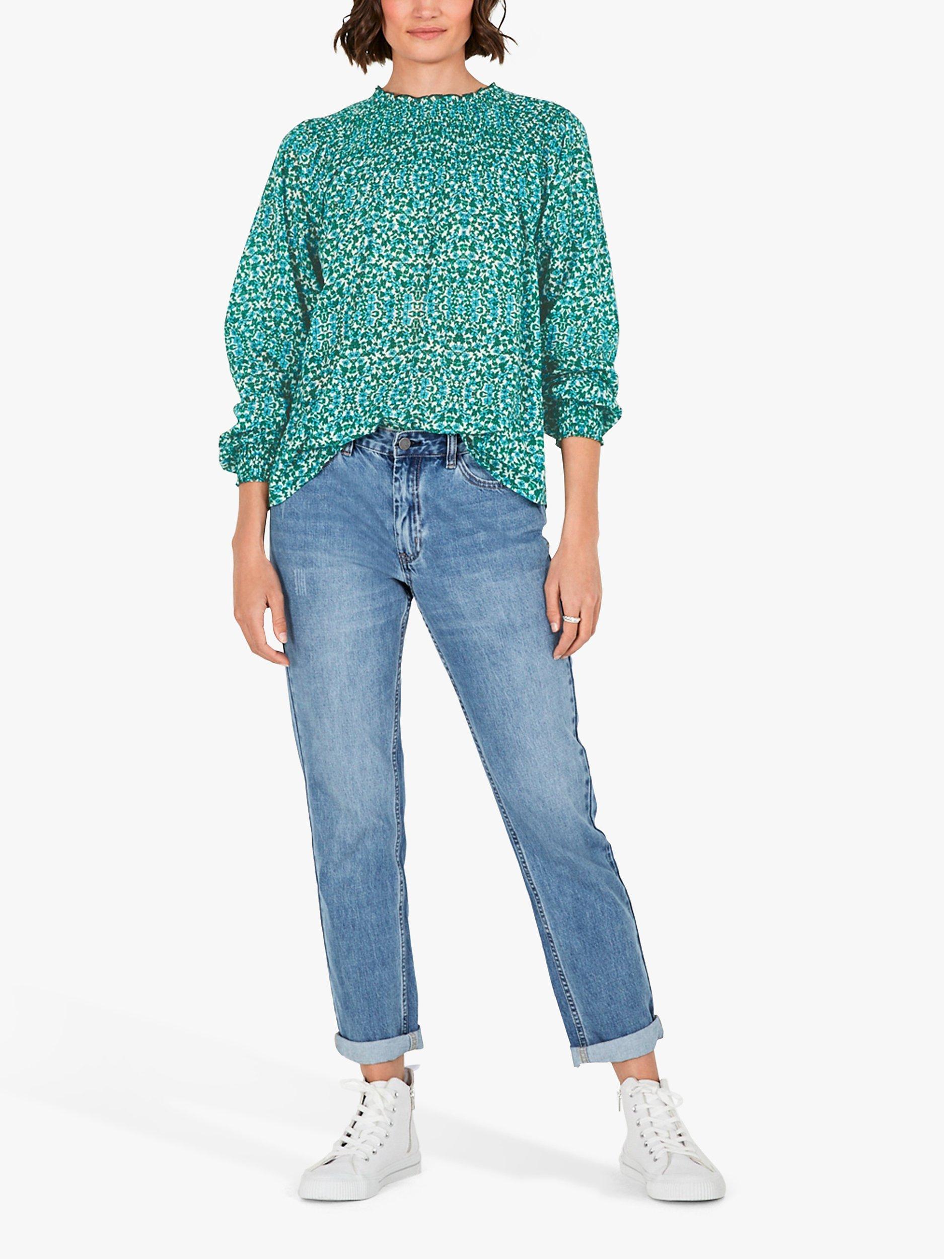 HUSH Darcie Floral Print Shirred Blouse